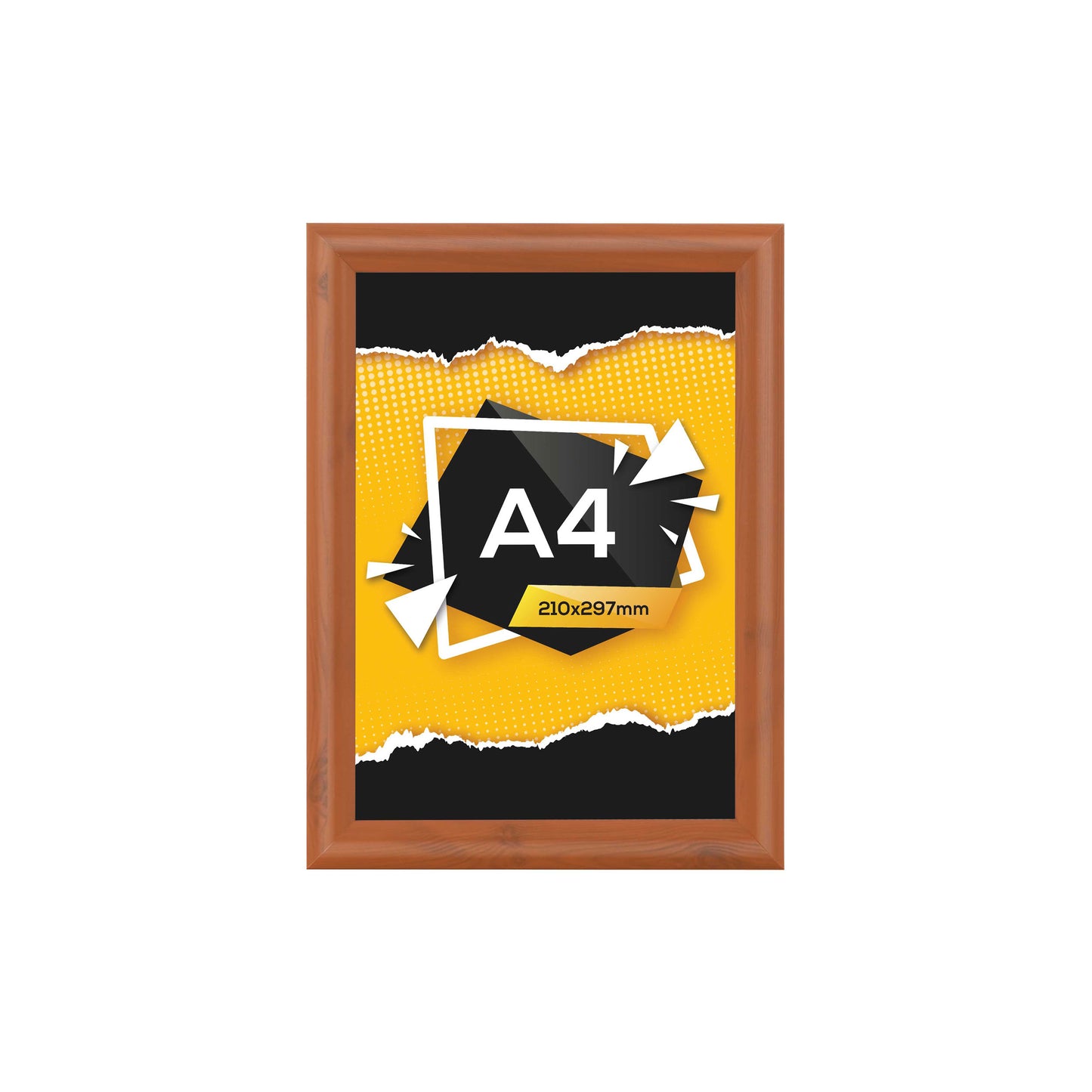 Ahşap Desenli Açılır Kapanır Çerçeve Gönye Köşe - A4 - 21x30 cm - 25mm
