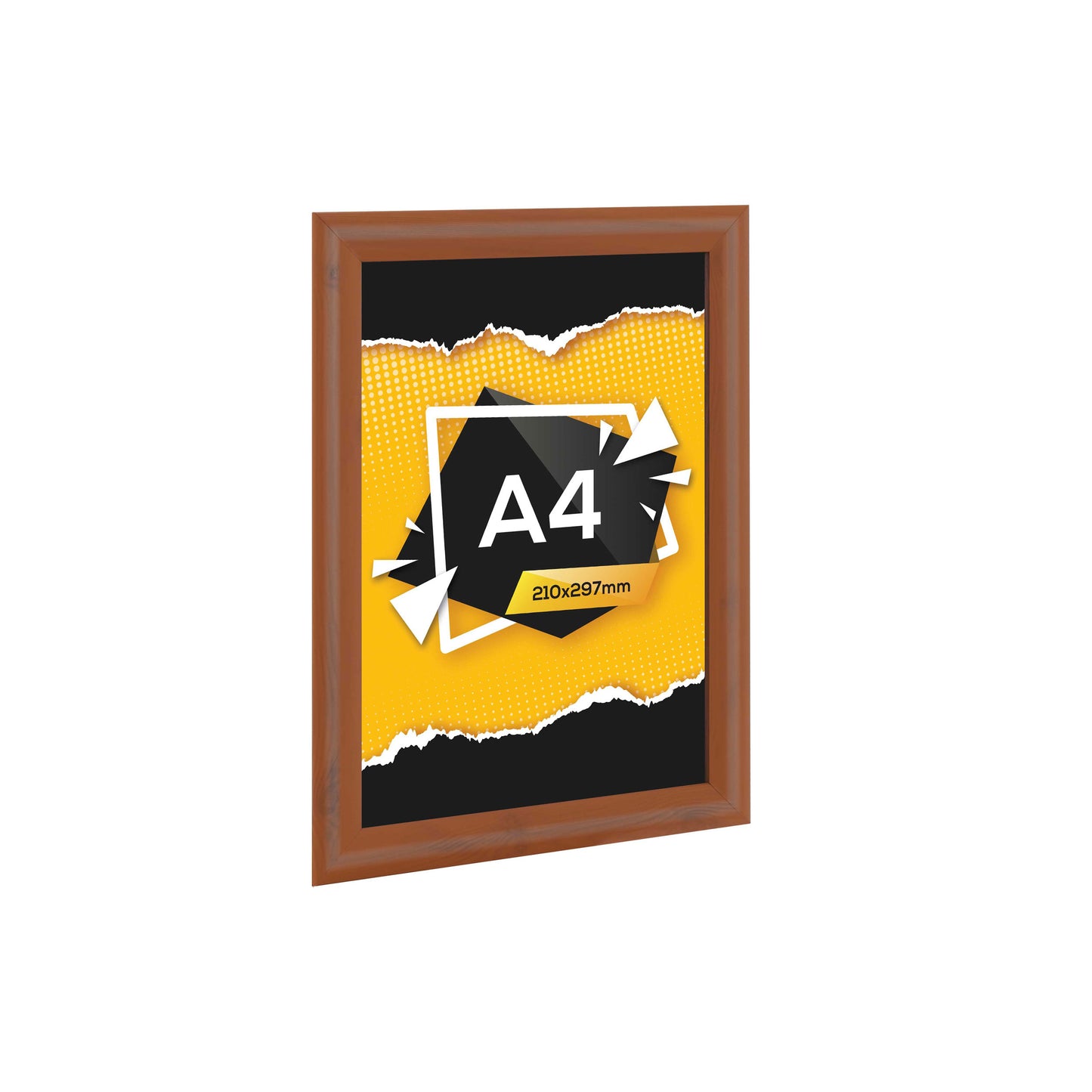 Ahşap Desenli Açılır Kapanır Çerçeve Gönye Köşe - A4 - 21x30 cm - 25mm