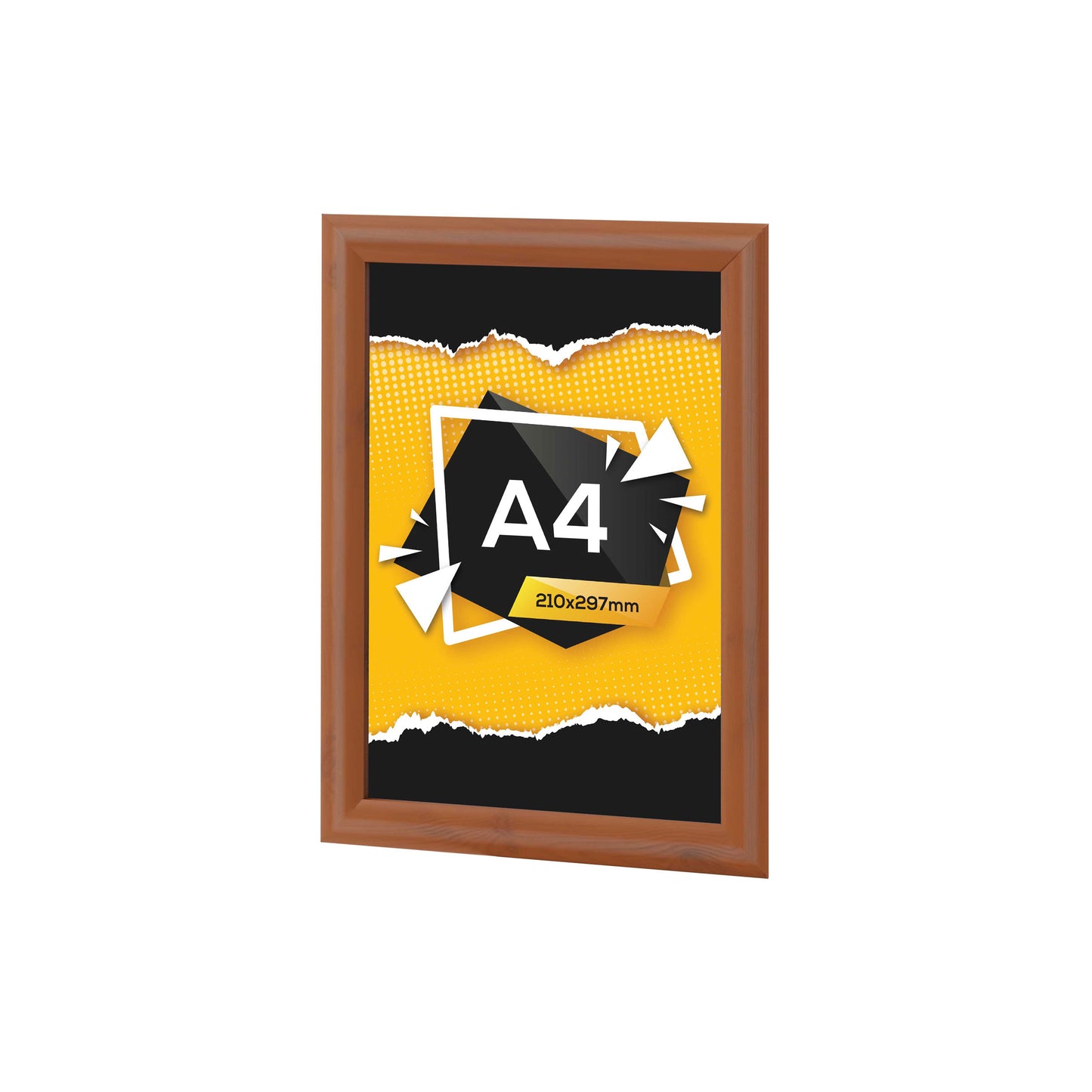 Ahşap Desenli Açılır Kapanır Çerçeve Gönye Köşe - A4 - 21x30 cm - 25mm