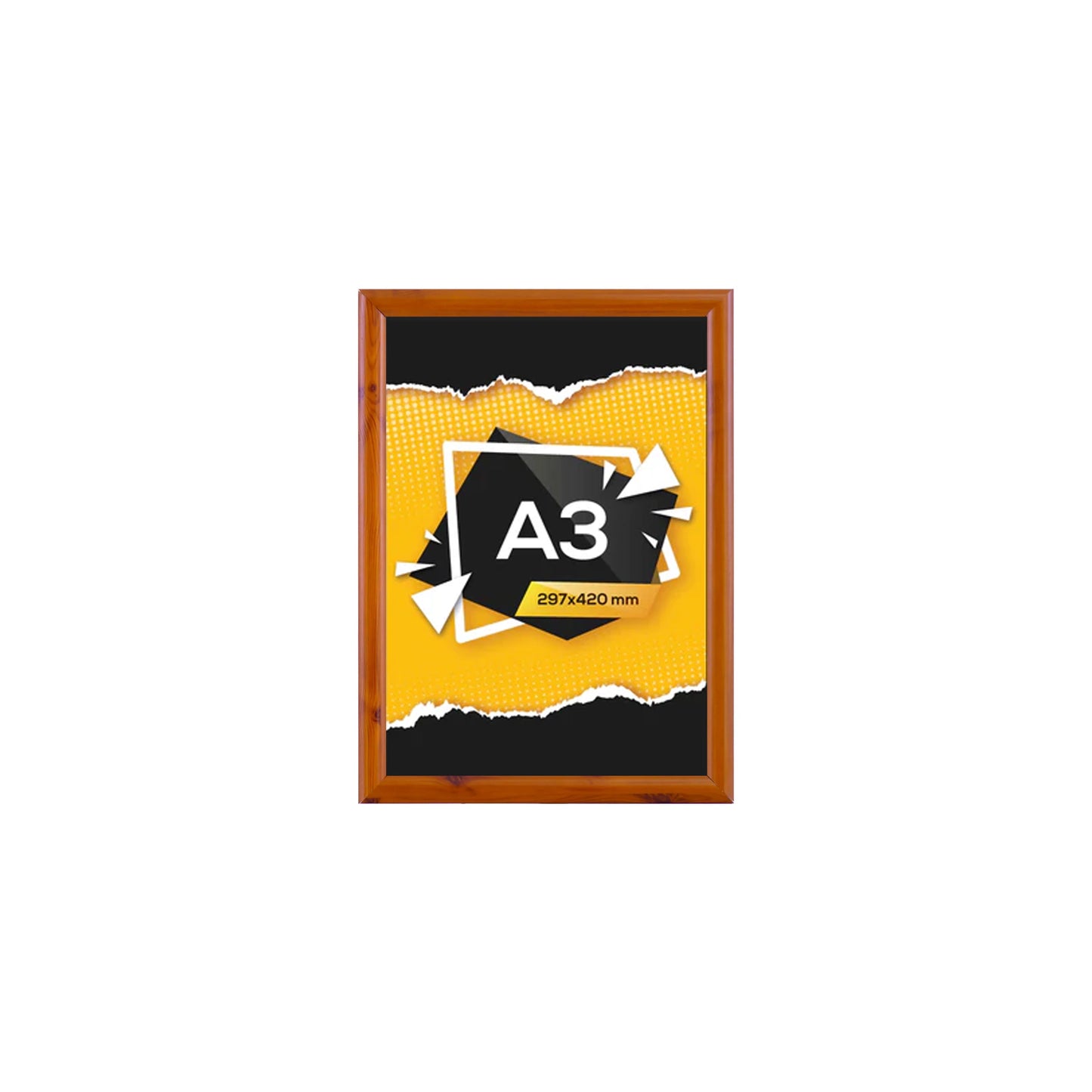 Ahşap Desenli Açılır Kapanır Çerçeve Gönye Köşe - A3 - 30x42 cm - 25mm