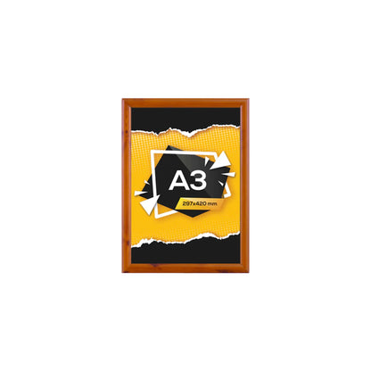 Ahşap Desenli Açılır Kapanır Çerçeve Gönye Köşe - A3 - 30x42 cm - 25mm